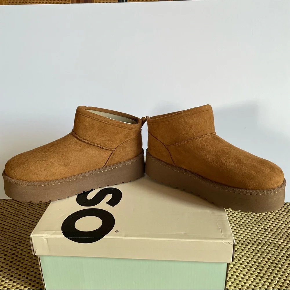 NEW Boots Winter Cierra Mini Platform Chestnut Women’s Size 8.5 Cozy Fall Warm